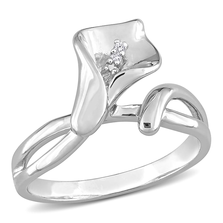 Diamond Calla Lily Ring in Sterling Silver 17811A