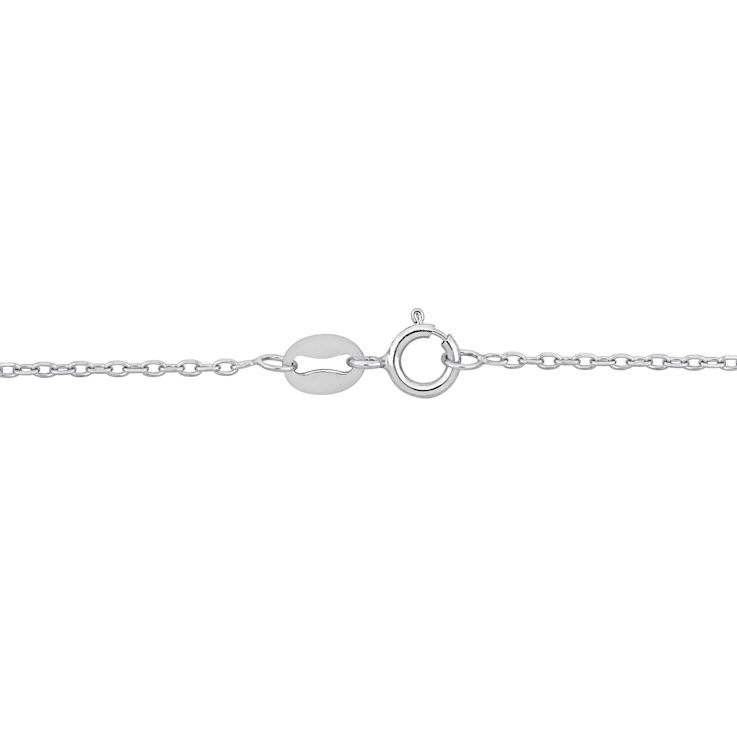 Diamond Cut Cable Chain Bracelet in Platinum, 7 in