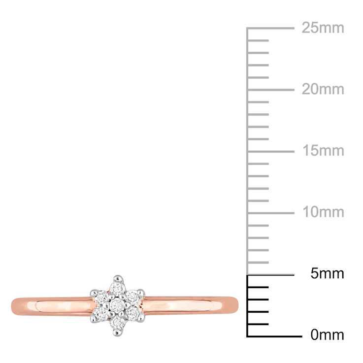Diamond Accent Floral Promise Ring in 18K Rose Gold Over Sterling Silver