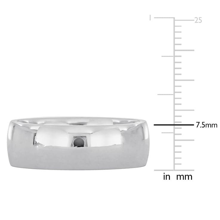Men's 7.5mm Comfort Fit Wedding Band in 14K White Gold