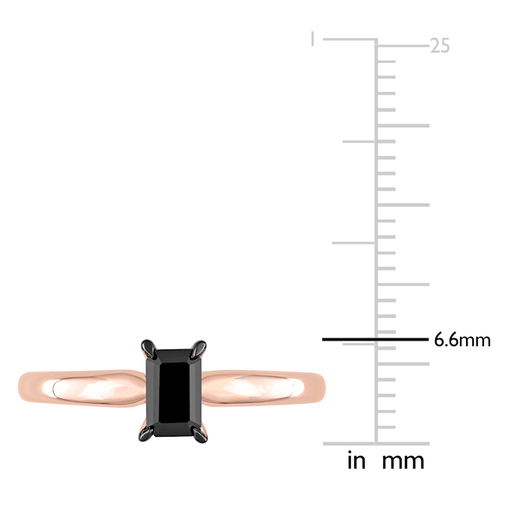 1/2 ct Black Diamond Solitaire Engagement Ring in 14K Rose Gold