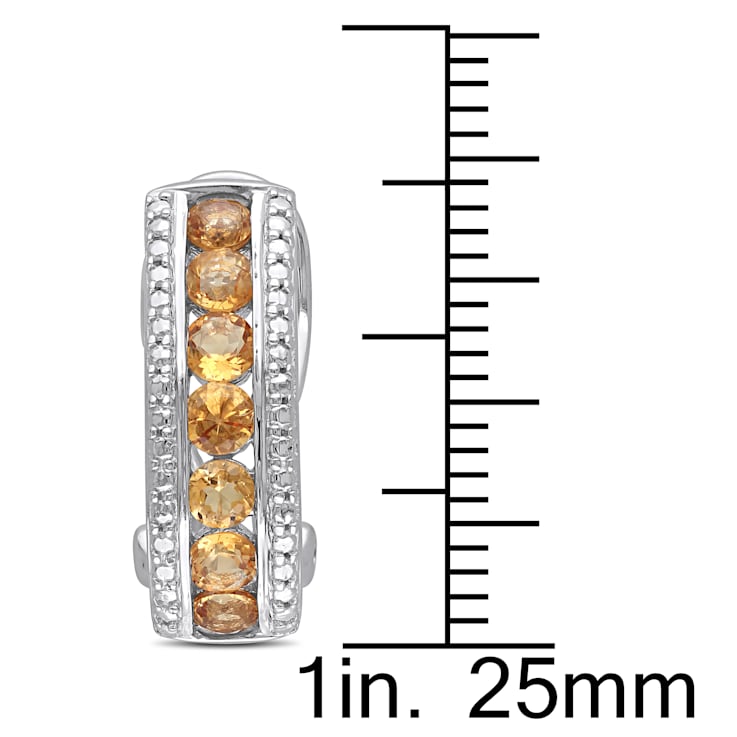 1-1/2ctw Citrine Earrings in Sterling Silver