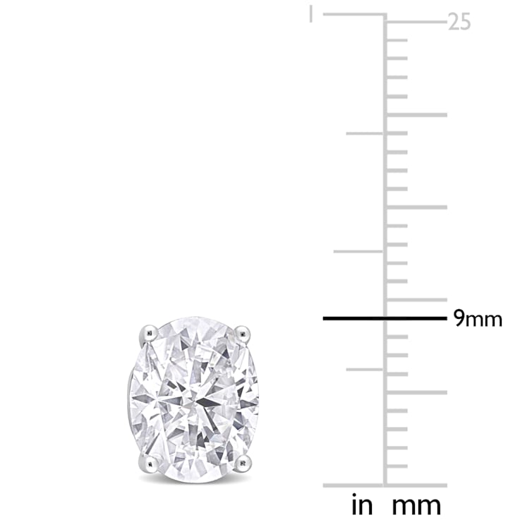 4 CT TGW Oval Created Moissanite Stud Earrings in Sterling Silver