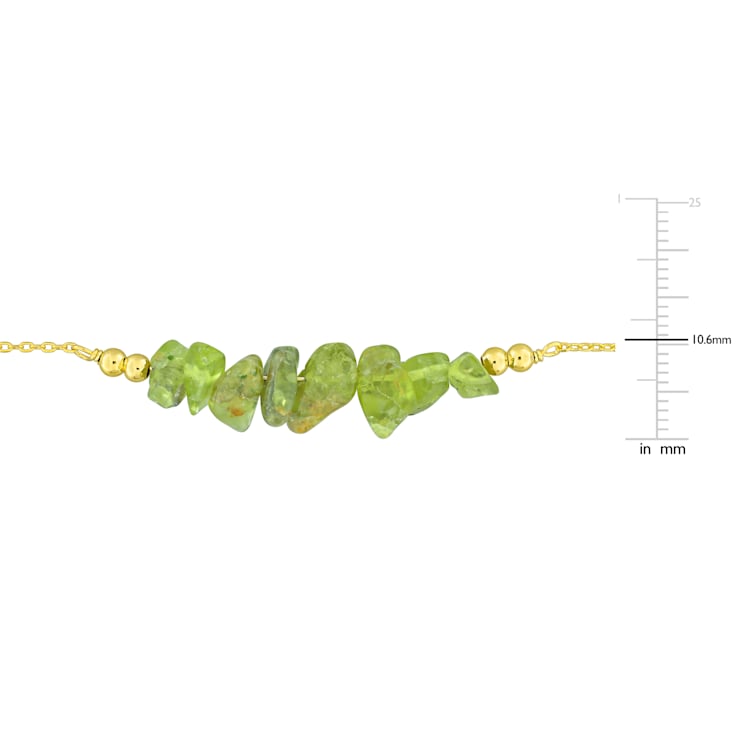 1 1/5 CT TGW Peridot Bead Chain Bracelet in Yellow Plated Sterling Silver