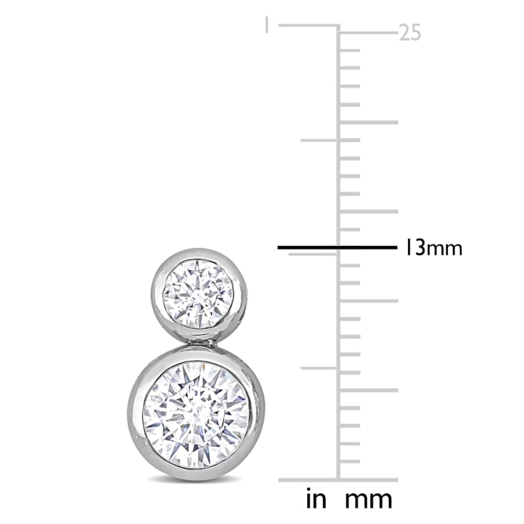 3 3/4 CT TGW Cubic Zirconia Bezel Set Stud Earrings in Sterling Silver