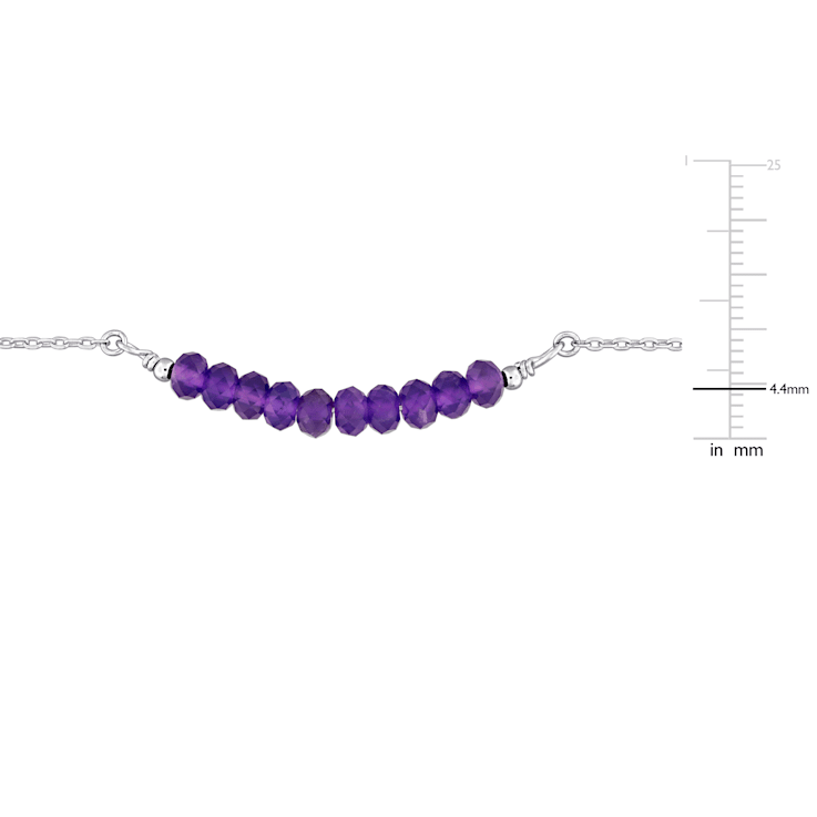 1 1/2 CT TGW Amethyst Bead Bracelet in Sterling Silver