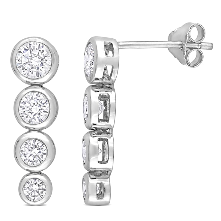 2 3/4 CT TGW Cubic Zirconia Graduated Earrings in Sterling Silver