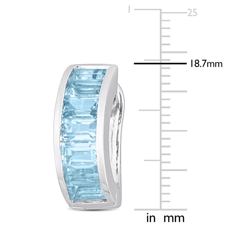 5 5/8 CT TGW Sky Blue Topaz Hoop Earrings in Sterling Silver