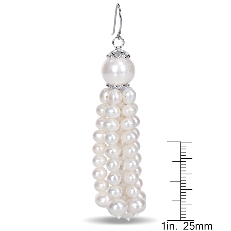 4.5-11 MM Freshwater Cultured Pearl Tassel Drop Earrings in Sterling Silver