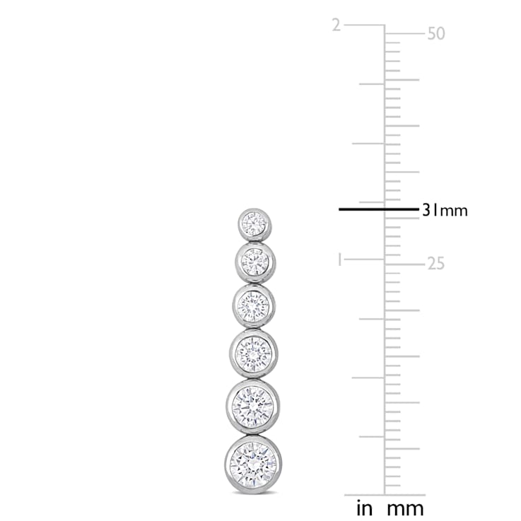 4 3/4 CT TGW Cubic Zirconia Graduated Dangle Earrings in Sterling Silver