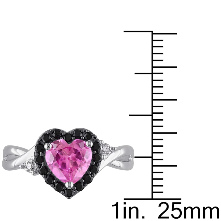 1 7/8 Ct. T.w. Pink Sapphire And Black Spinal Rhodium With Diamond