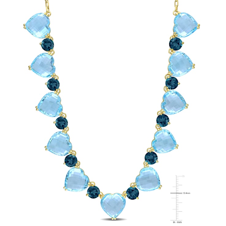 139 1/2 CT TGW Sky Blue Topaz and London Blue Topaz Necklace in Yellow
Plated Sterling Silver