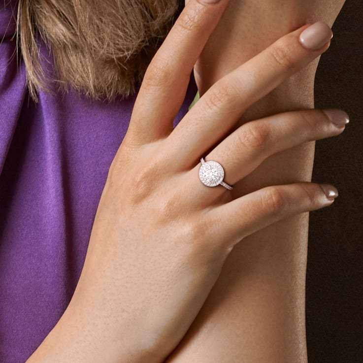 1 3/8 CT TW Lab-Grown Diamond Double Halo Ring in 14K White Gold