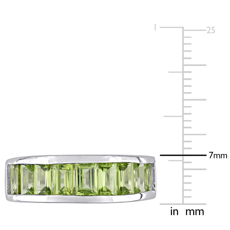 2 3/4 CTW Peridot Semi-Eternity Anniversary Band in Sterling Silver