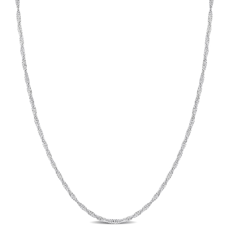 Singapore Chain Necklace in Platinum, 18 in