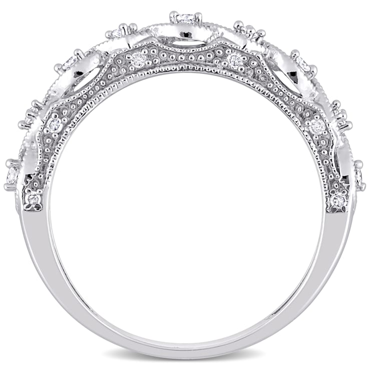 1/8 CT TW Diamond Vintage Anniversary Band in Sterling Silver
