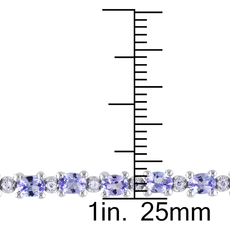 4 2/5 CT TGW Tanzanite and White Topaz Bracelet in Sterling Silver