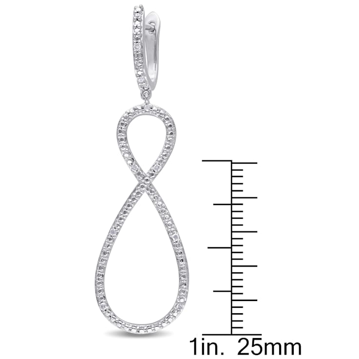 1/10 CT TW Diamond Infinity Earrings in Sterling Silver