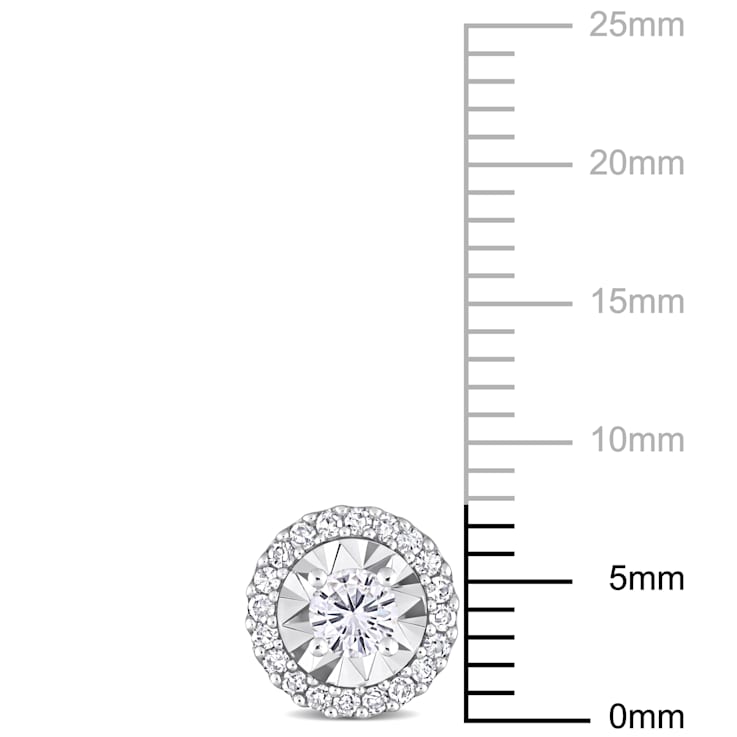 1/2 CT TW Diamond Halo Stud Earrings in 10k White Gold