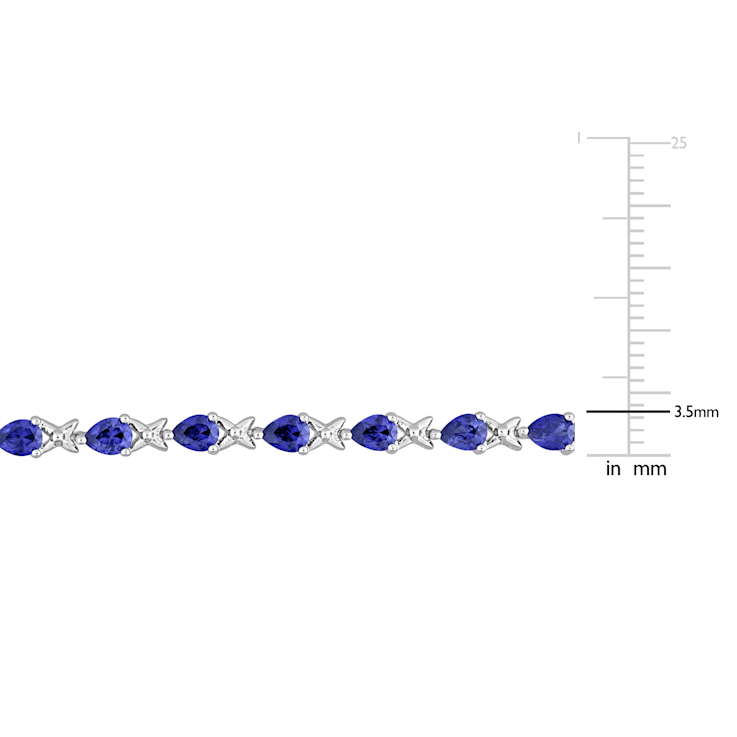 5 1/3 CT TGW Created Blue Sapphire X Link Bracelet in Sterling Silver