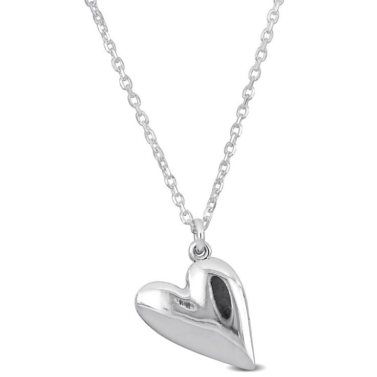 Heart Charm Necklace in Sterling Silver