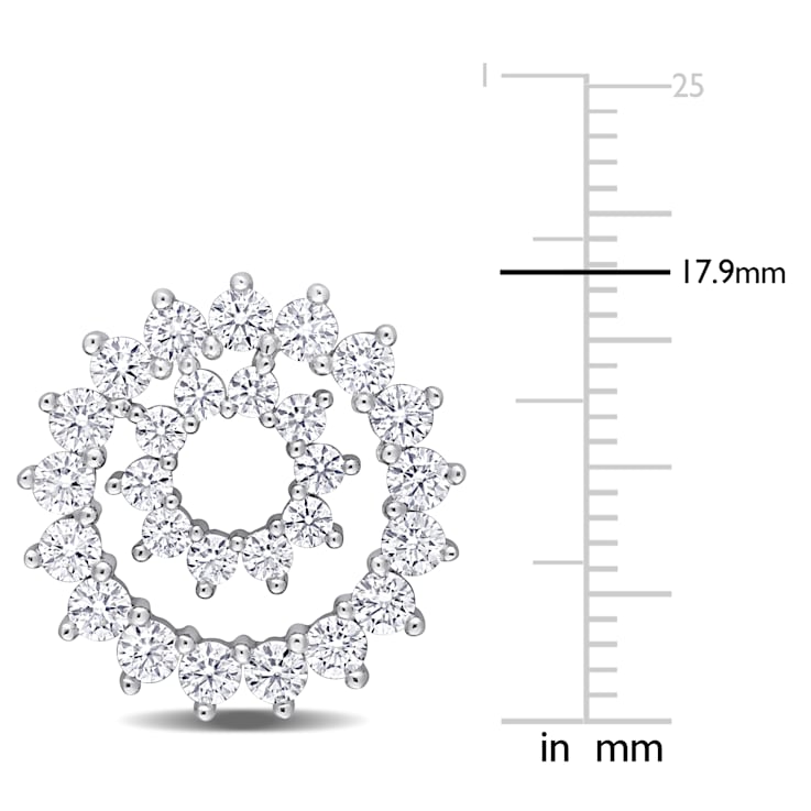 2 3/4 CT TGW Created Moissanite Stud Earrings in Sterling Silver