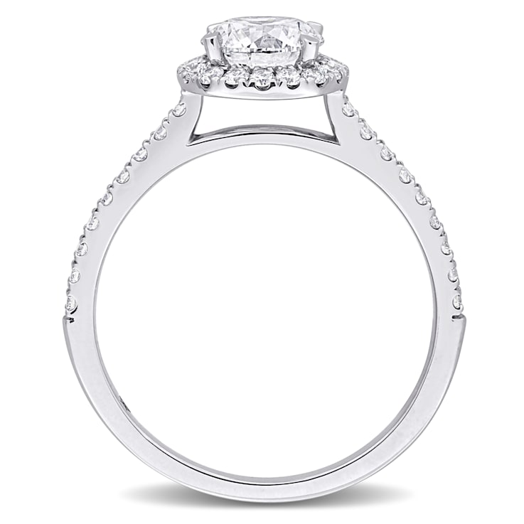 1 1/3 CT TW Lab-Grown Diamond Halo Ring in 14K White Gold