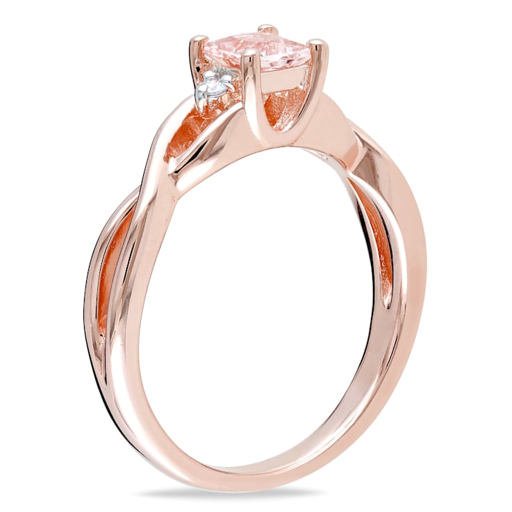 1/3 CTW Morganite and Diamond Accent Infinity Ring in Rose Plated
Sterling Silver