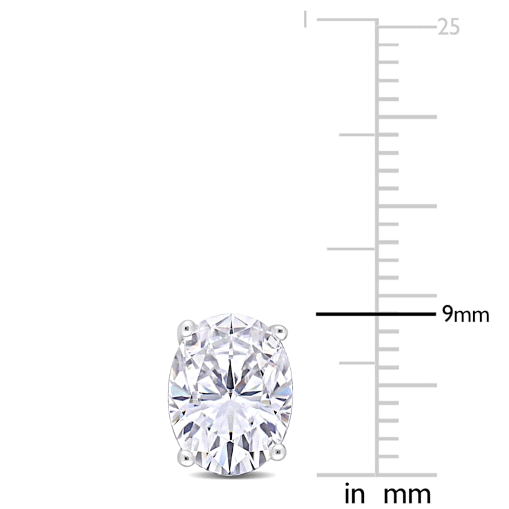 5 7/8 CT TGW Oval Created White Sapphire Stud Earrings in Sterling Silver