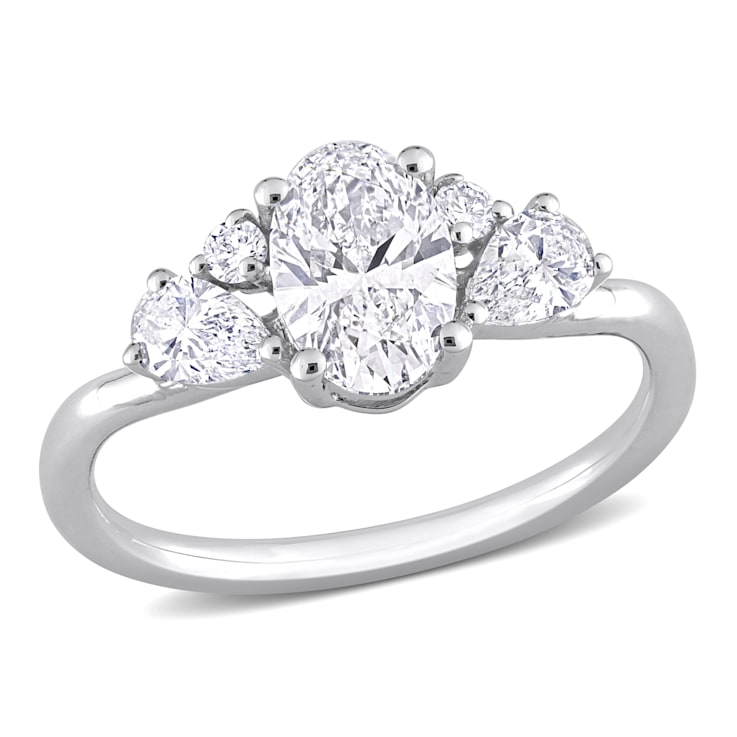 1 1/2 CT TGW Lab Grown Diamond Engagement Ring in 14K White