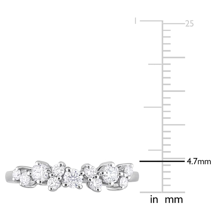 1/2 CT TW Diamond Semi-Eternity Ring in Platinum