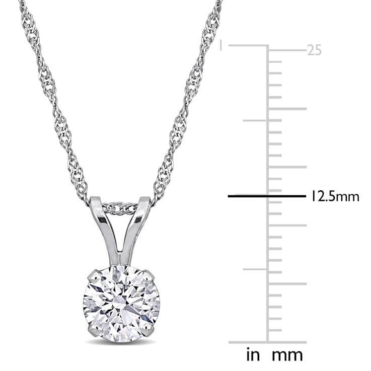 1.0ctw Lab-Grown Diamond Solitaire Pendant with Chain in 14K White Gold
(IGI Certified)