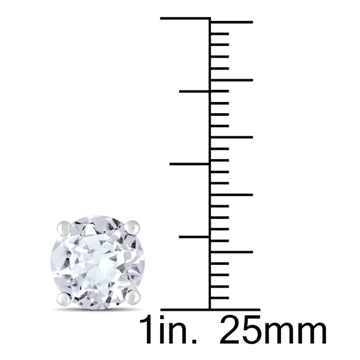 4-4/5ctw Created White Sapphire Stud Earrings in Sterling Silver