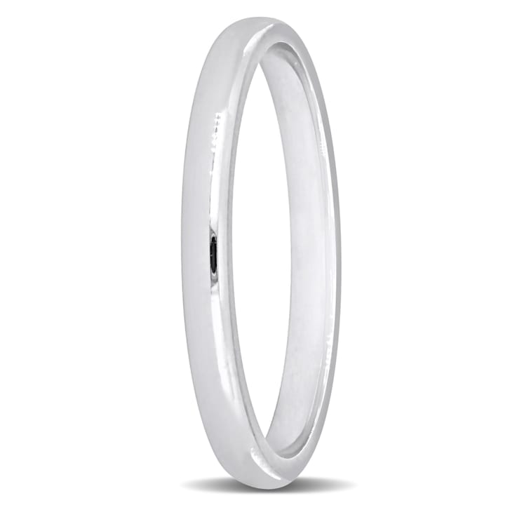 Ladies 2mm Comfort Fit Wedding Band in 14K White Gold