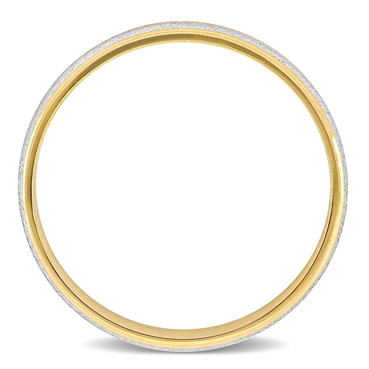 Men's 6mm Double Row Wedding Band in 14K 2-Tone Gold