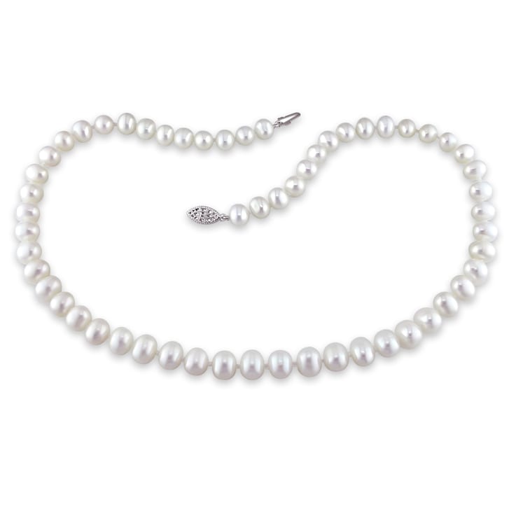 6.5 - 7 MM Freshwater Cultured Pearl 18" Strand with Sterling
Silver Clasp