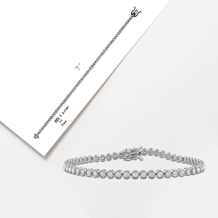 2 CT TW Lab-Grown Diamond Tennis Bracelet in 14K White Gold