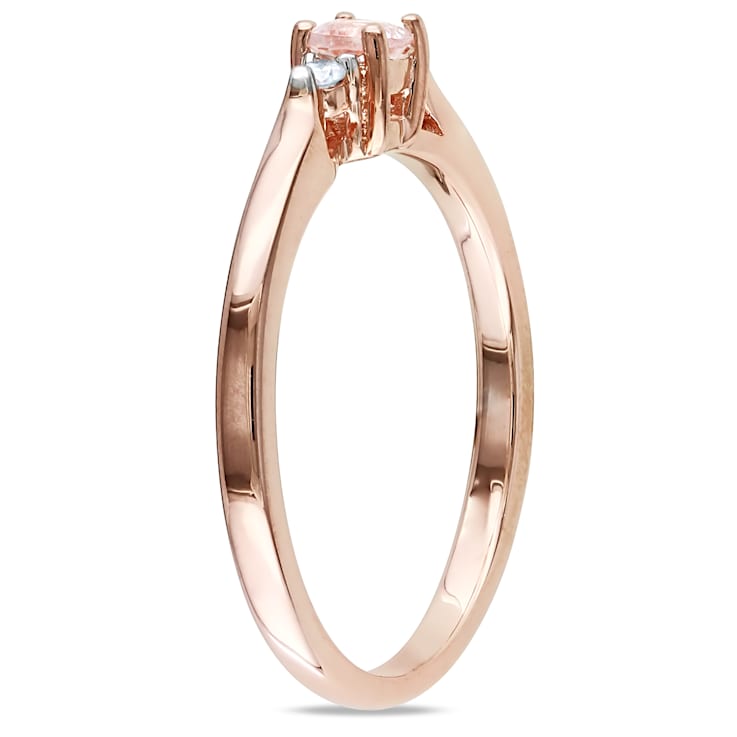 1/6 CT TGW Morganite and Diamond Accent Ring in 18K Rose Gold Over
Sterling Silver