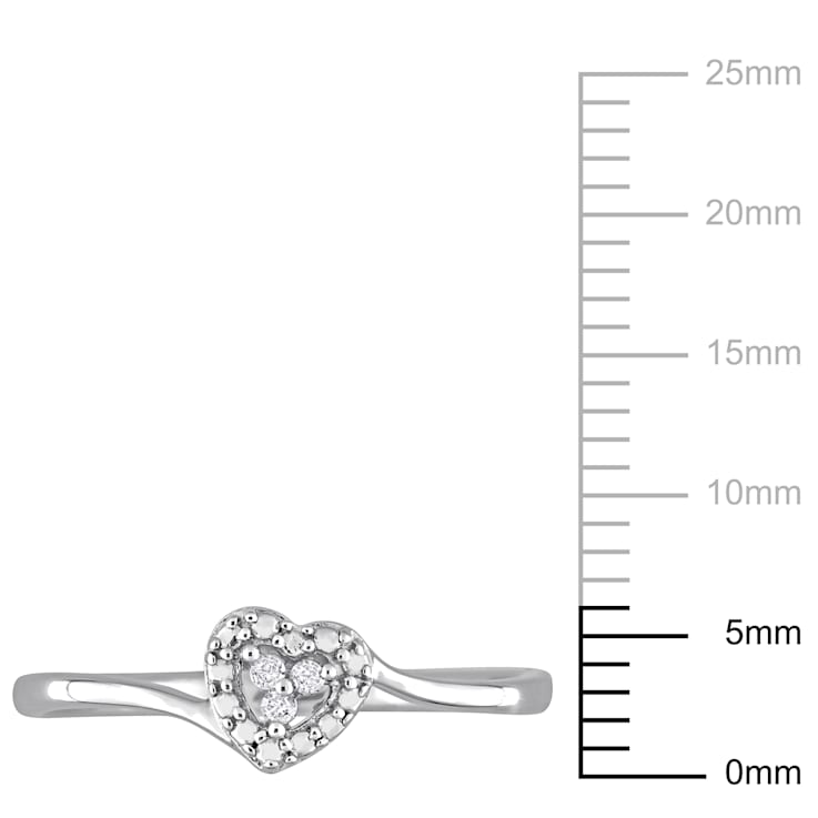 Diamond Accent Heart Promise Ring in Sterling Silver