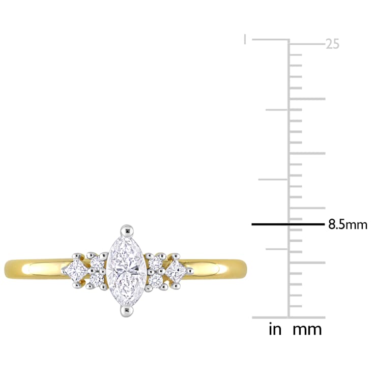 3/8 CT TW Diamond Ring in 14K Yellow Gold