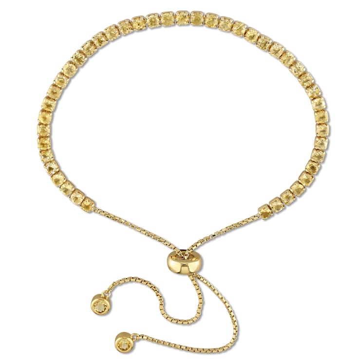 Citrine Tassel Bolo Bracelet in 18K Yellow Gold Over Sterling Silver