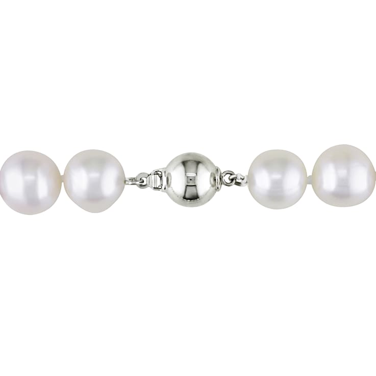 10 - 11 MM Freshwater Cultured Pearl Strand with Sterling Silver Ball Clasp