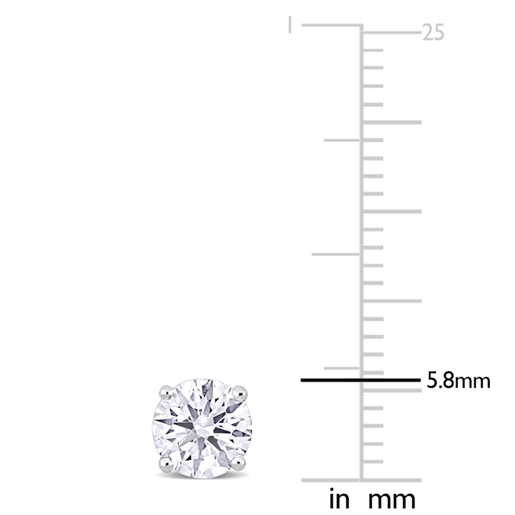 2 CT TW Lab-Grown Diamond Martini Style Stud Earrings in 14K White Gold