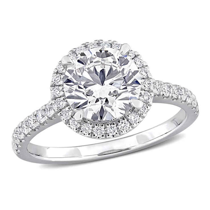 2 3/8 CT TW Lab-Grown Diamond Halo Engagement Ring in 14K White Gold