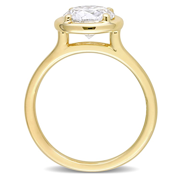 1 4/5 CT DEW Lab Created Moissanite Engagement Ring in 10K Yellow Gold