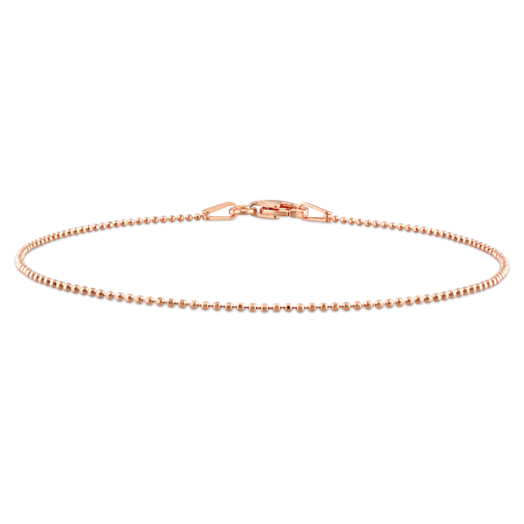 1MM Ball Chain Bracelet in 18K Rose Gold Over Sterling Silver