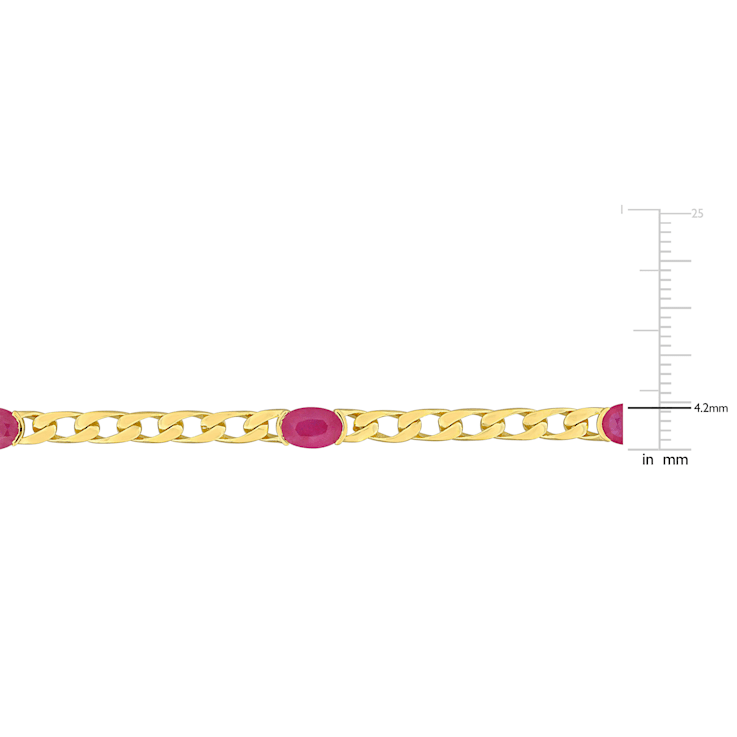 3 CT TGW Ruby Bracelet in 10K Yellow Gold