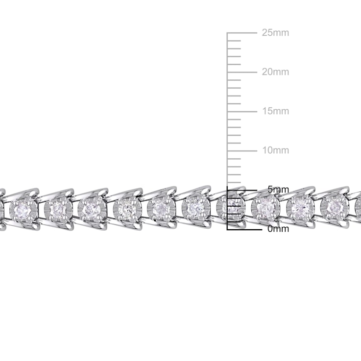 2 CT TW Diamond Tennis Bracelet in Sterling Silver