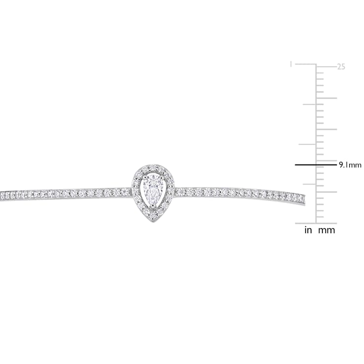 3/4 Ct DEW Created Moissanite Pear Shape Halo Adjustable Bolo Bracelet
in Sterling Silver