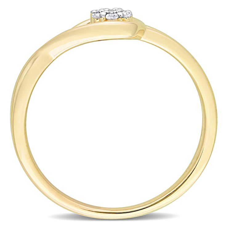 Diamond Accent Infinity 18K Yellow Gold Over Sterling Silver Promise Ring